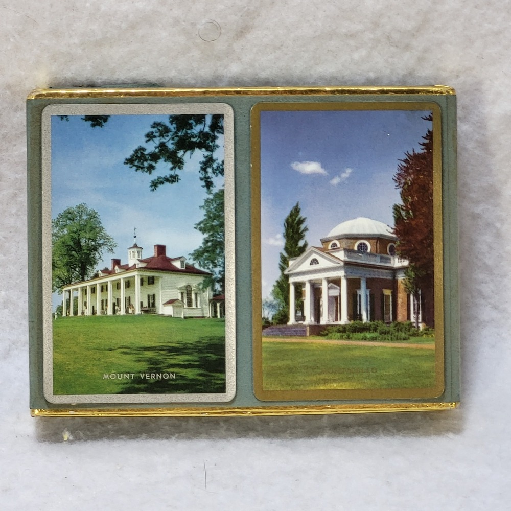 VTG Congress Mt.Vernon Monticello Playing Cards Double Deck Gilded Edge Virginia